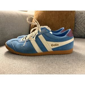 Gola Bullet Blue White Purple Retro Low-Top Suede Sneaker Trainers Women US 9.5
